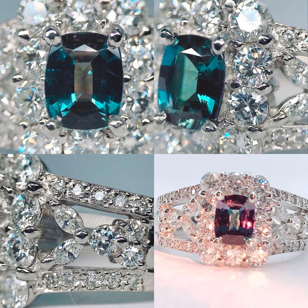 アレキサンドライト 0.60ct ダイヤモンド 1.00ct リング PT900