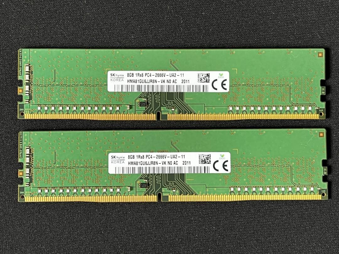 動作確認済 SK Hynix 16GB (8GBx2) DDR4 2666MHz - メルカリ
