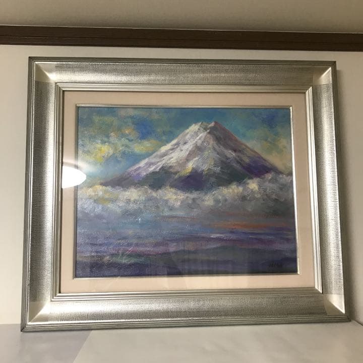 伊藤晴子 油絵 富士山 油絵 油彩 油彩画 絵 絵画 【白黒の富士山】 | HIROSHI1990