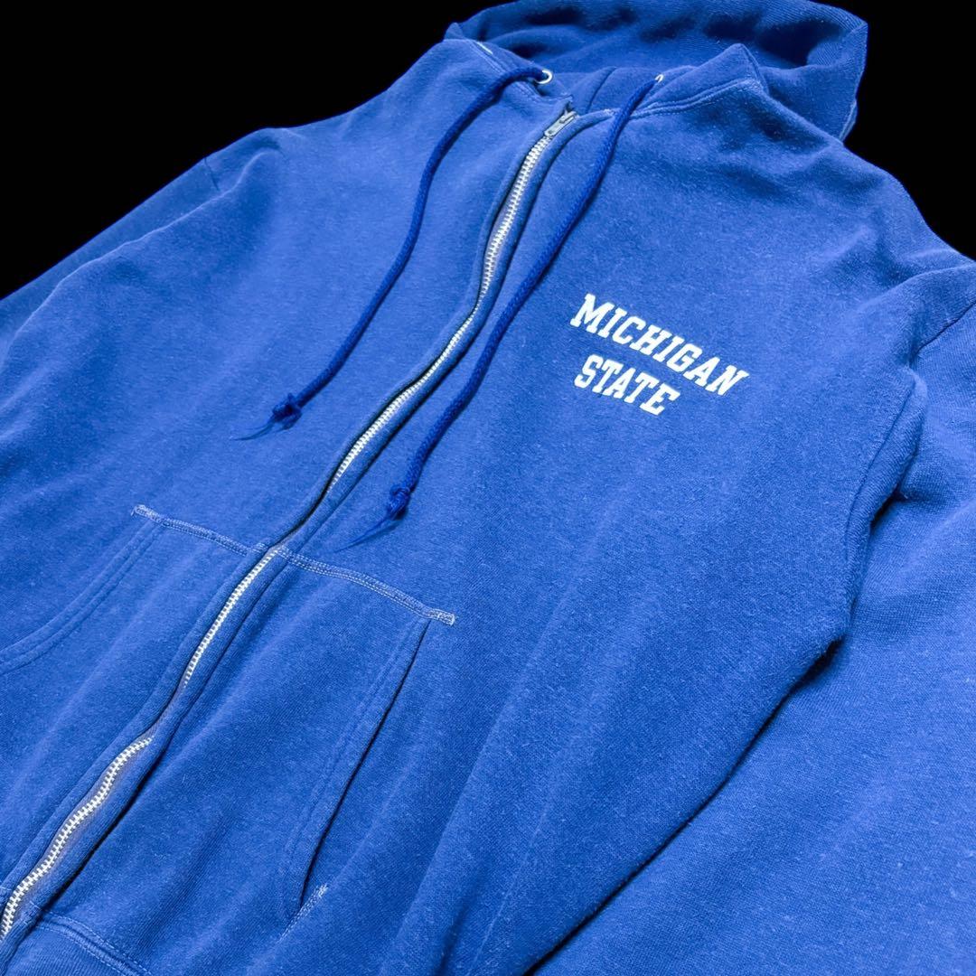 70s Champion バータグ ミシガン スウェットパーカー BWジップ L