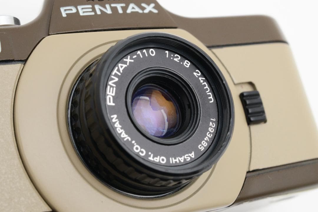 動作品】レア！PENTAX auto110 マロン/2レンズト 箱フラッシュ付