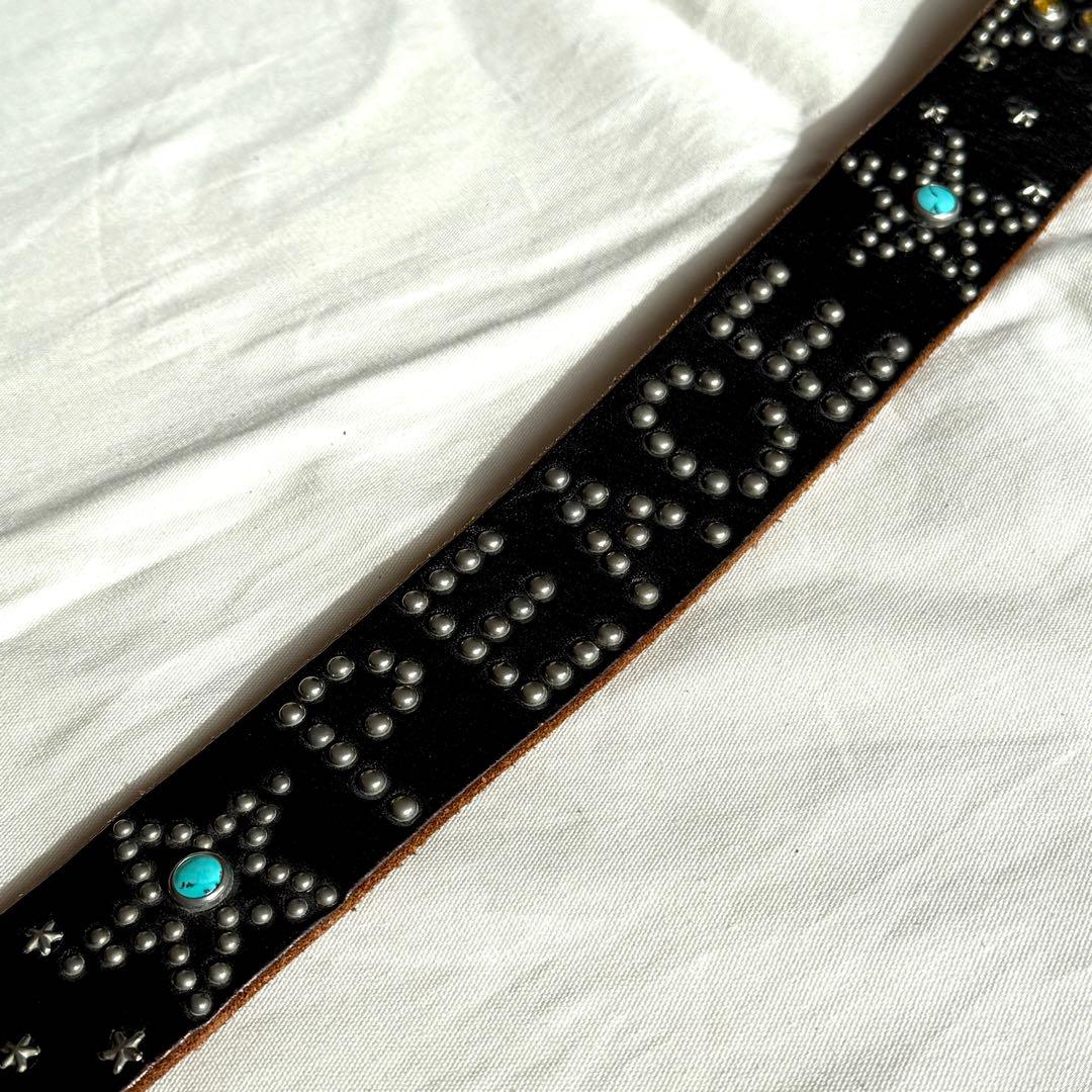 34】美品 HTC レアPEACE 濃茶 スタッズベルト ターコイズ USA製 - メルカリ