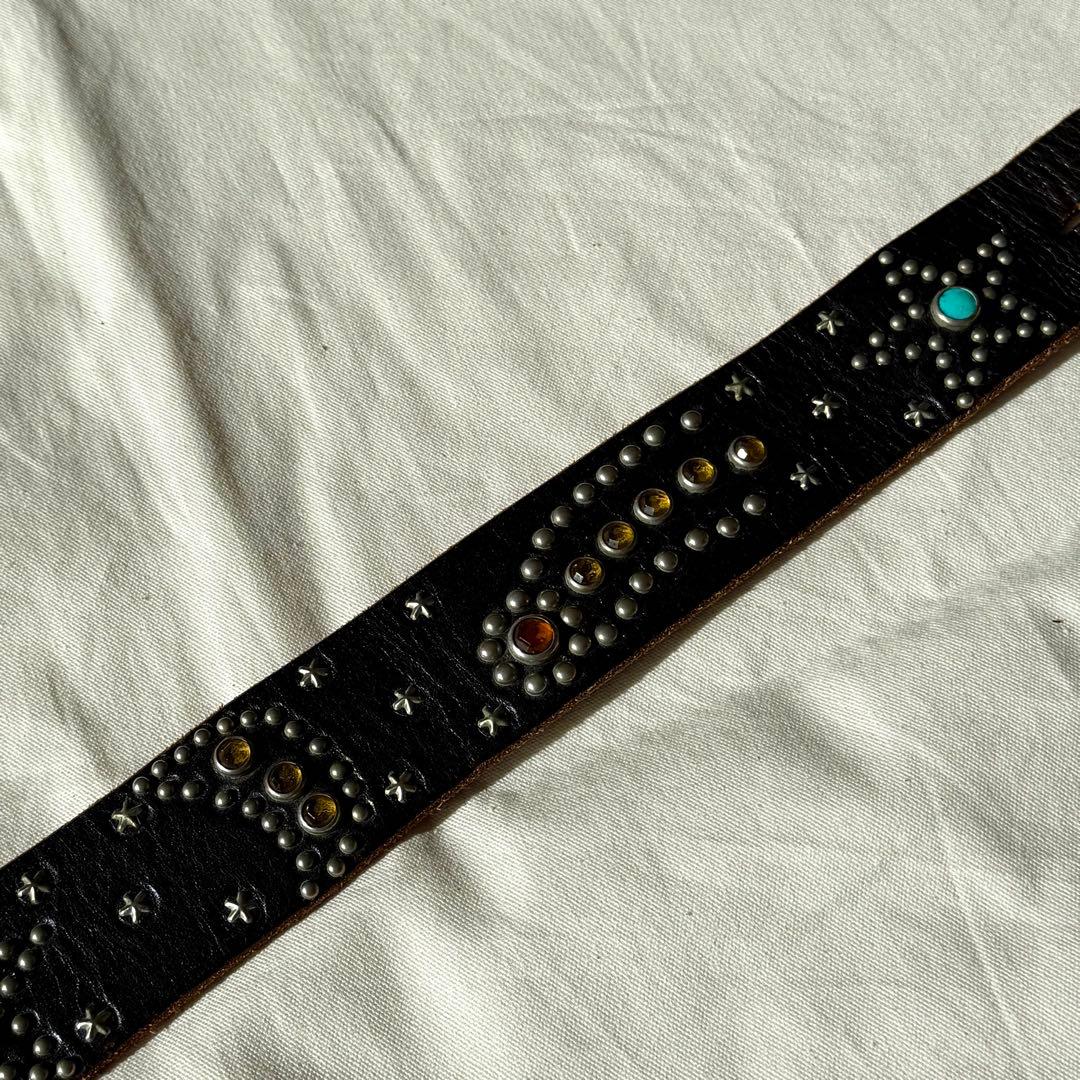34】美品 HTC レアPEACE 濃茶 スタッズベルト ターコイズ USA製 - メルカリ