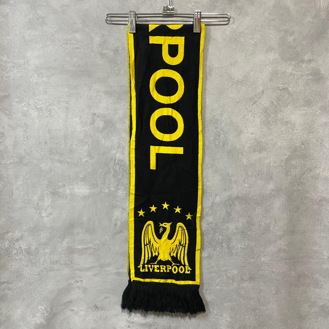 mark様【f2416】タオルマフラーサッカーリバプール黒黄プレミアリーグ