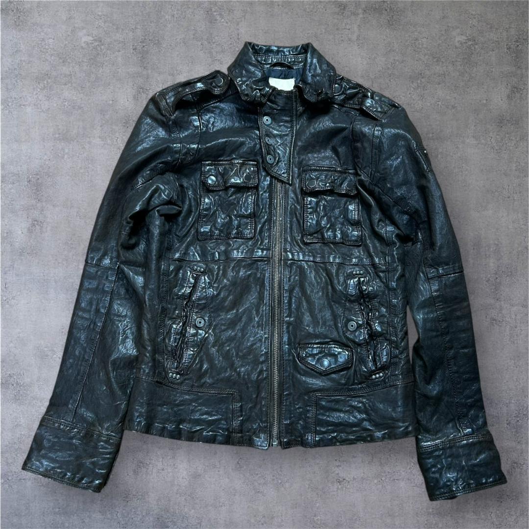 DIESEL ディーゼル レザー シングルライダース 羊革 シワ加工 S 楽天市場】□DIESEL ディーゼル メンズ□羊革 本革 シングルライダース