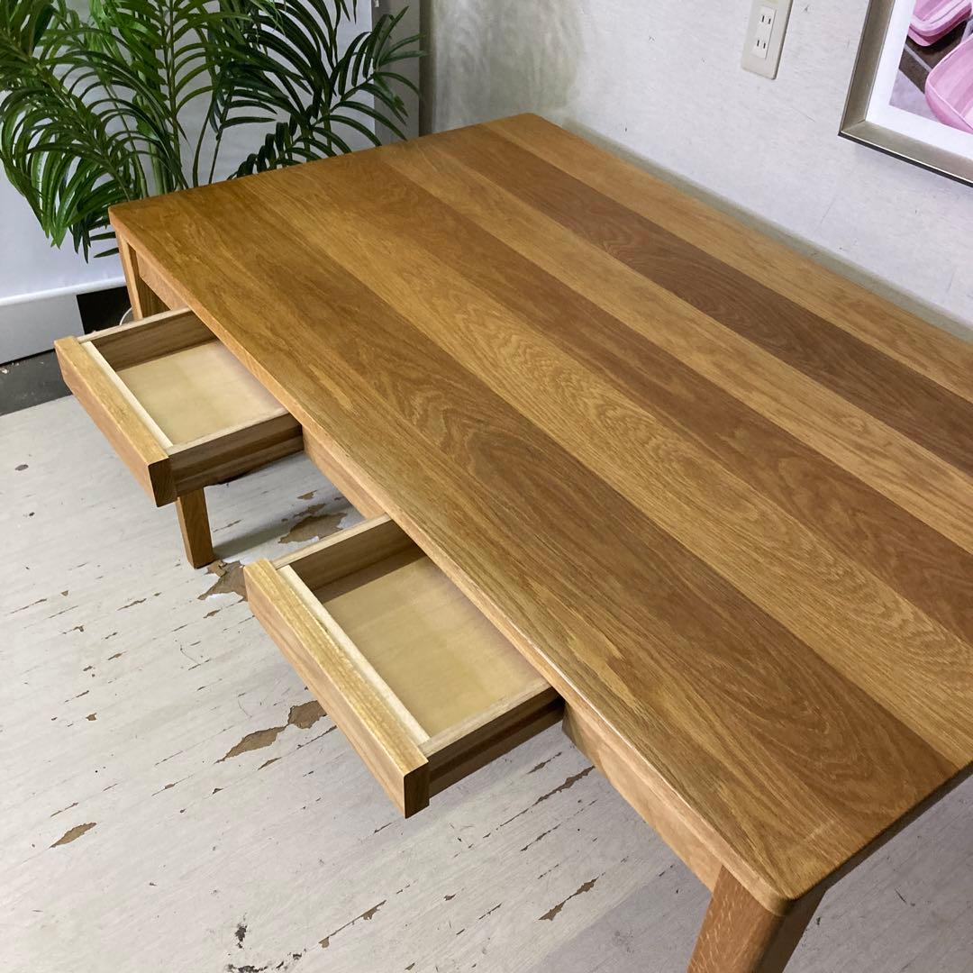 25502 木製テーブル（引出付）・オーク材 無垢材 ダイニングテーブル
