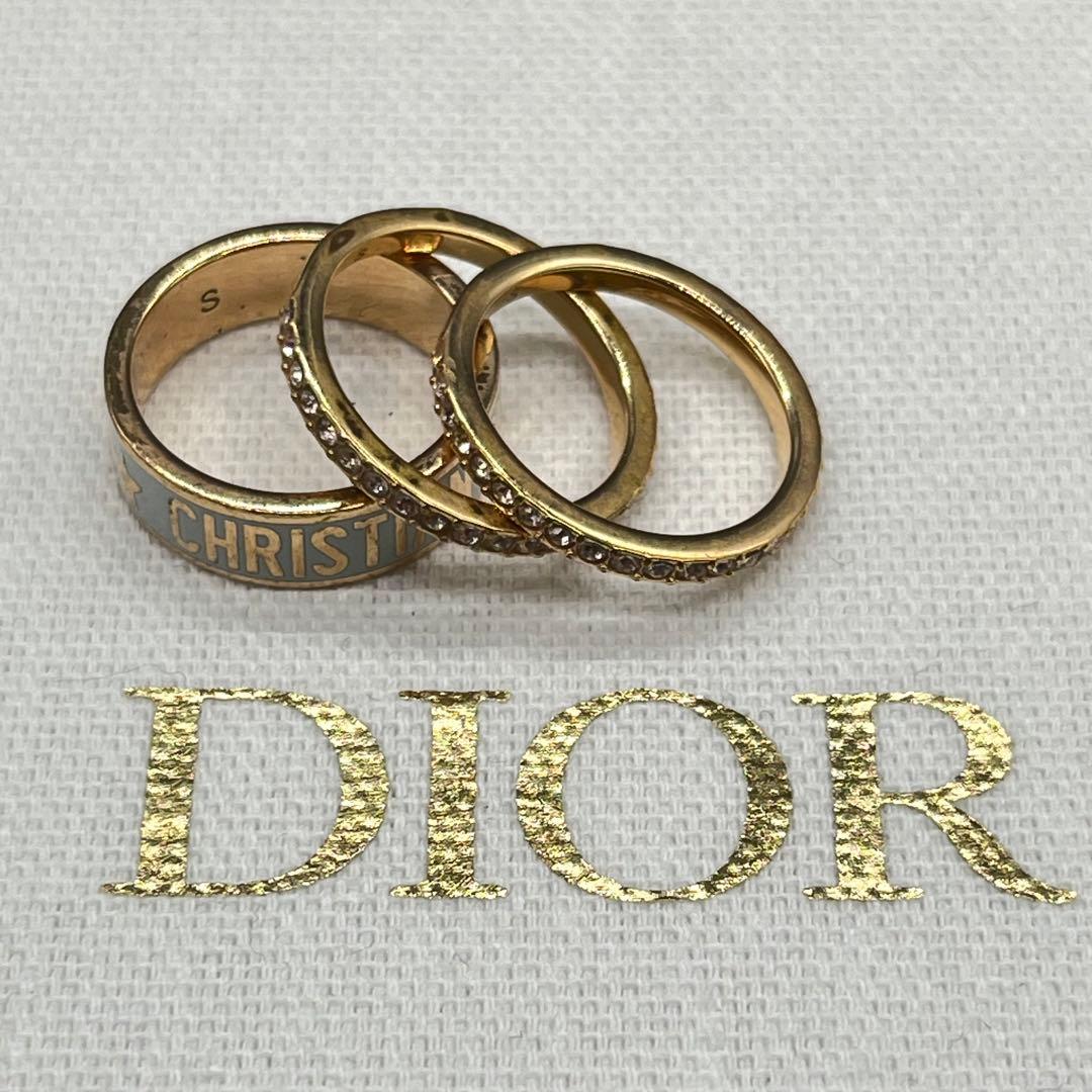 クリスチャンディオール 指輪 リング 3連 ラインストーン - メルカリ