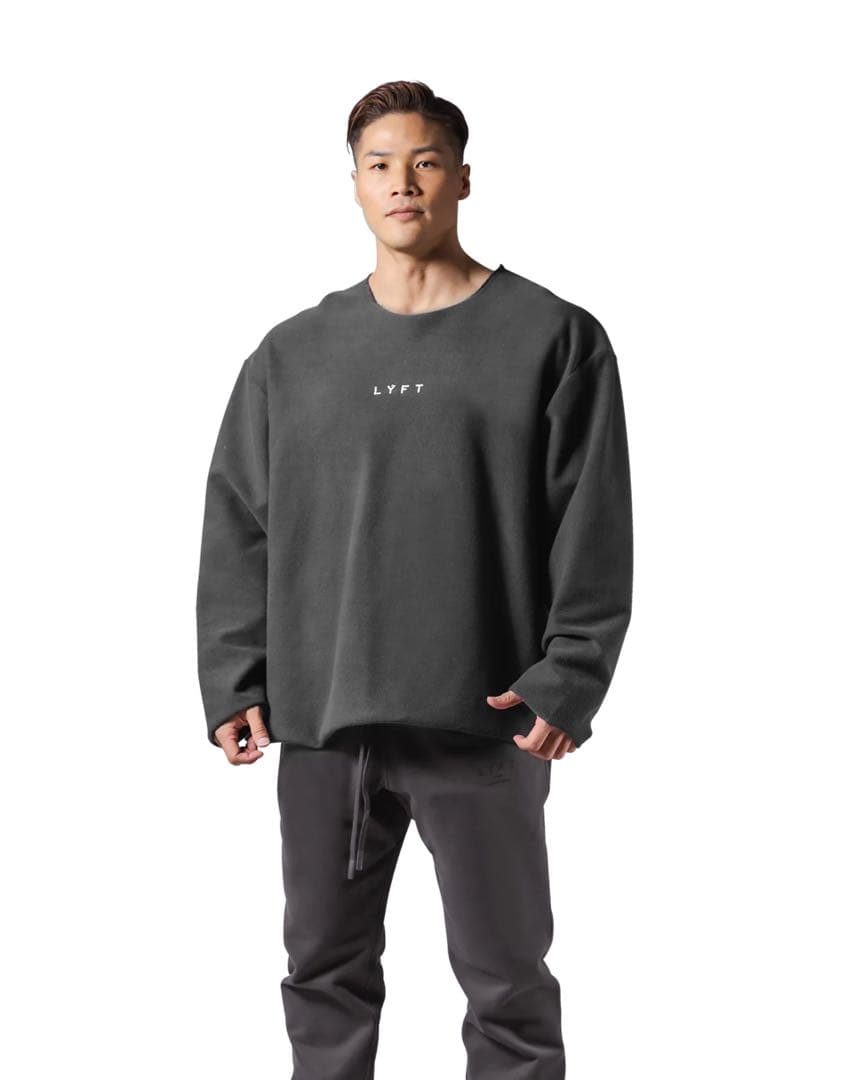 LÝFT リフト KNIT LIKE LOOSE SWEAT LONGSHIRT Knit Like Loose Sweat Shirt - Black – LÝFT