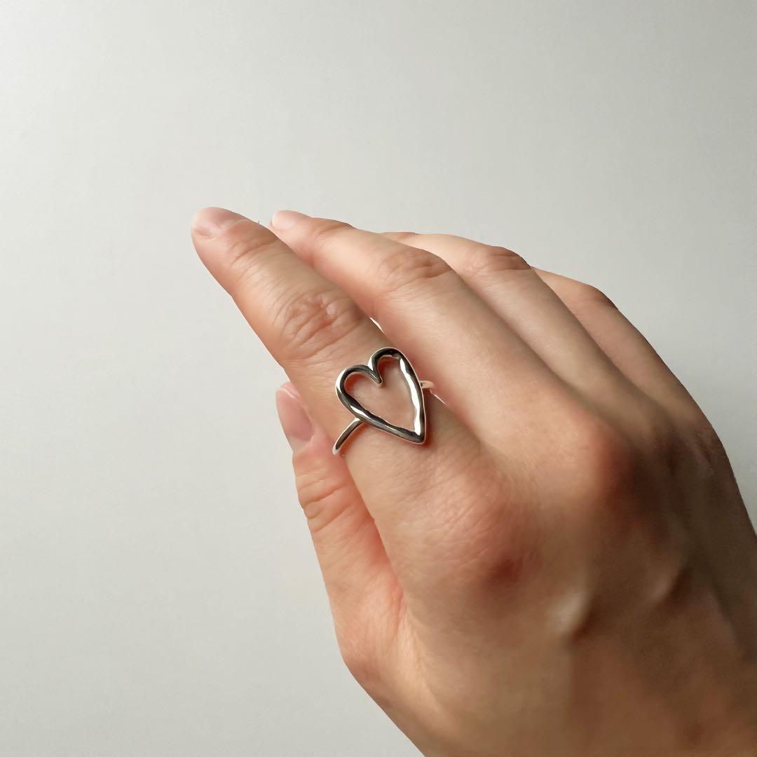セレクト シルバー ハート オープンリング silver S925 - メルカリ