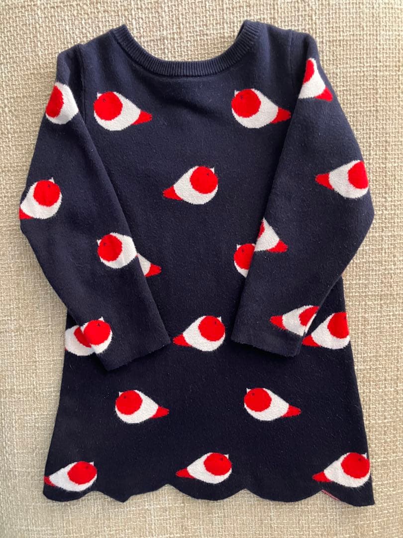 jacadi ネイビー 鳥柄ワンピース 24M - メルカリ