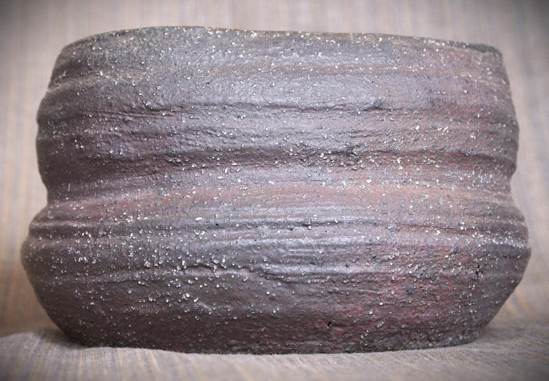 希少作★小山日出男★伊部手《窯変》建水★黄胡麻★花器にもお勧め