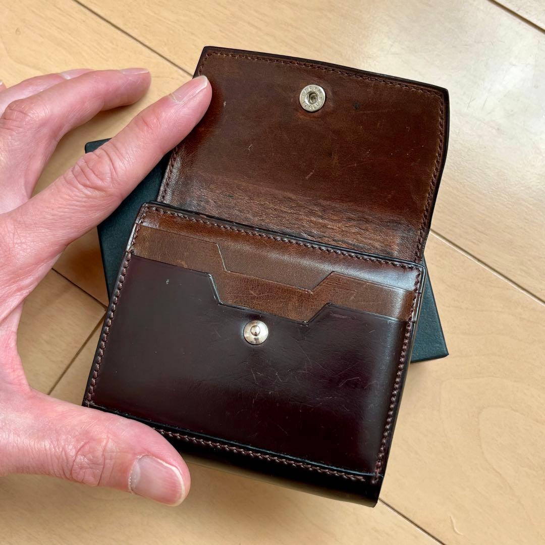 万双 ダブルホーウィン 被せ型財布 折り財布 コードバン バーガンディ