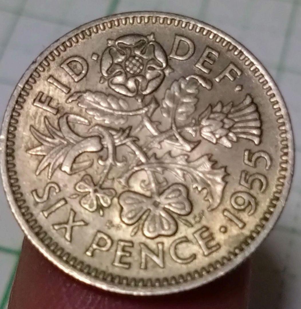 212）イギリス 1955年 シックスペンス - メルカリ