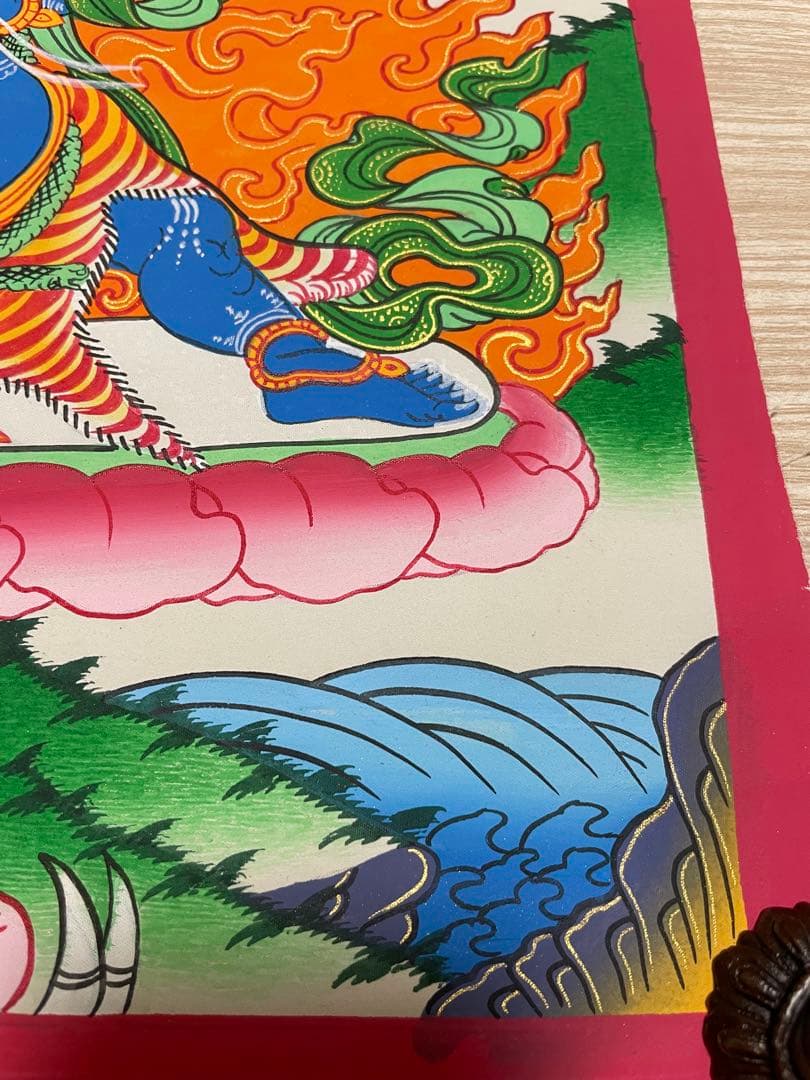 《 チベット密教　1点物 》 手描き　曼荼羅　マハーカーラ　破壊神　仏教　秘仏