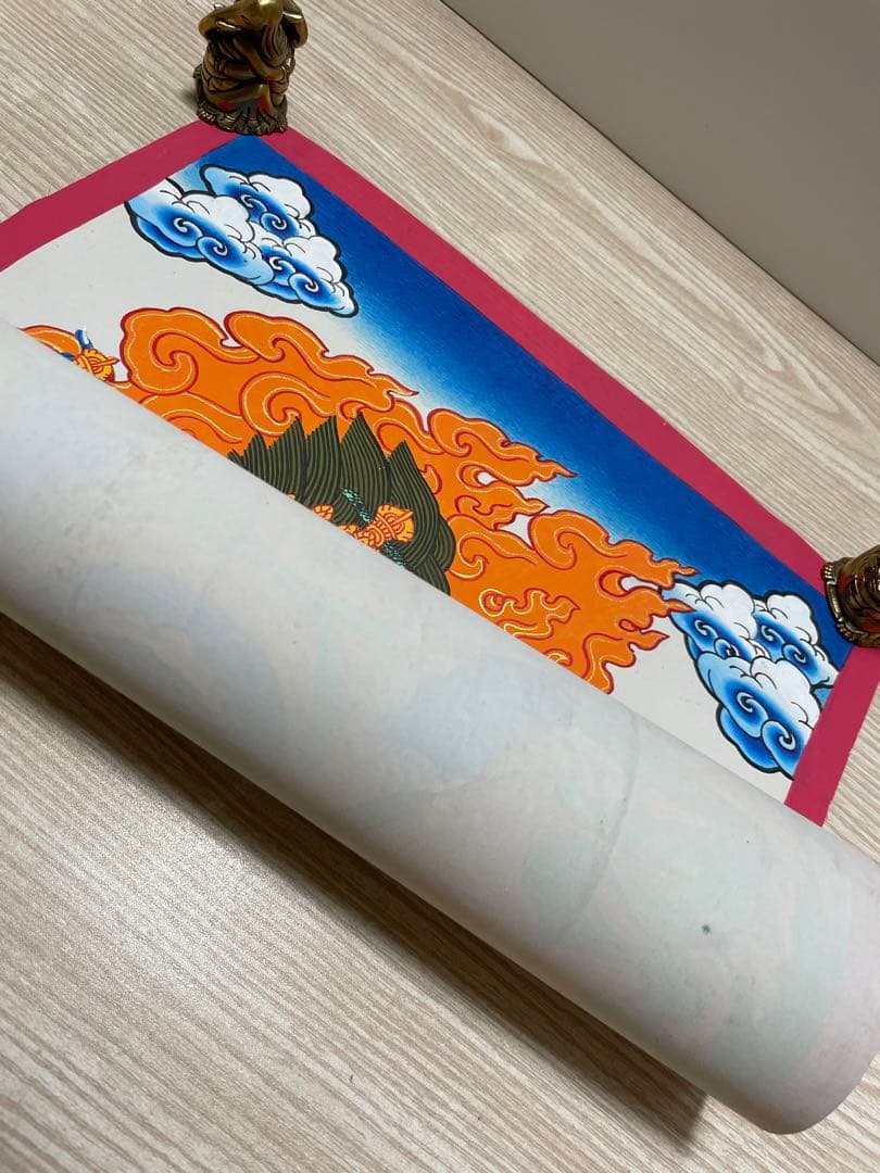 《 チベット密教　1点物 》 手描き　曼荼羅　マハーカーラ　破壊神　仏教　秘仏