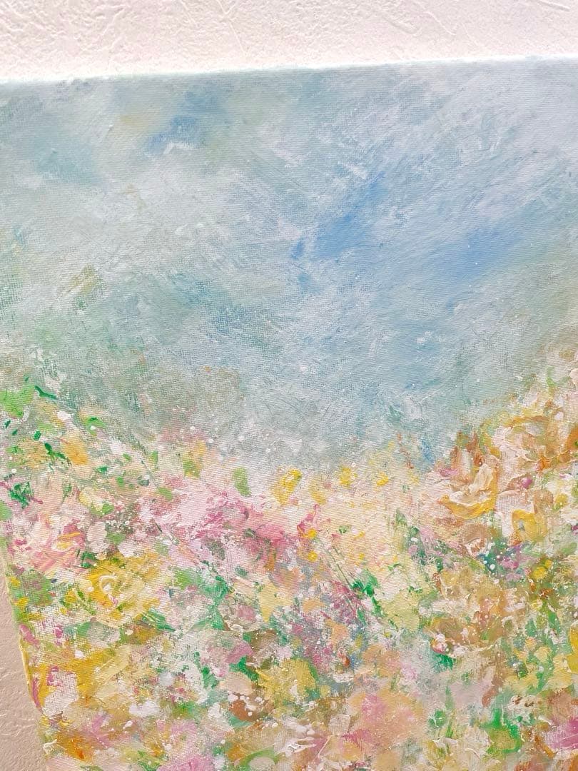 524 抽象画 アクリル画 アート 原画 キャンバスボード F6 春風に乗って