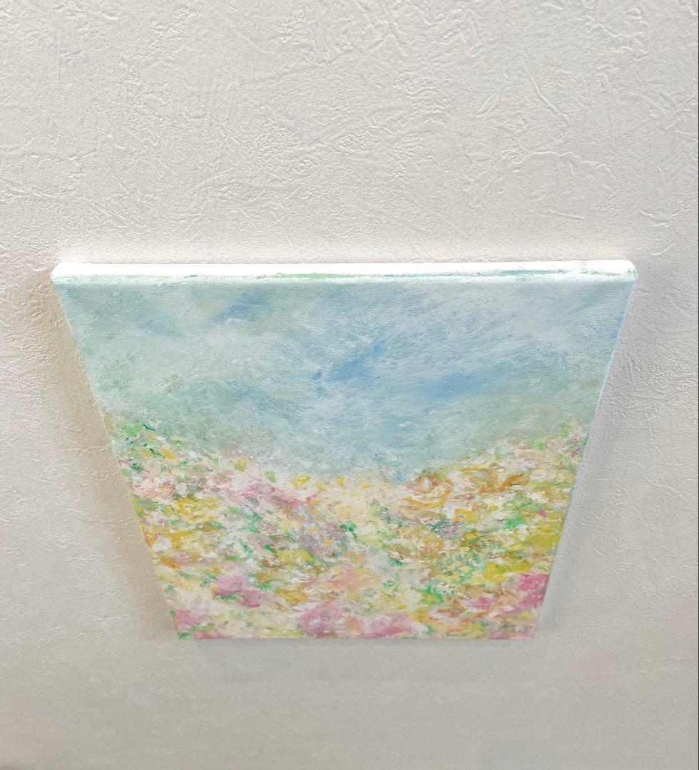 524 抽象画 アクリル画 アート 原画 キャンバスボード F6 春風に乗って