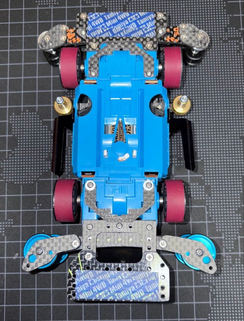 ミニ四駆 MSフレキ 完成品　ブルー　青