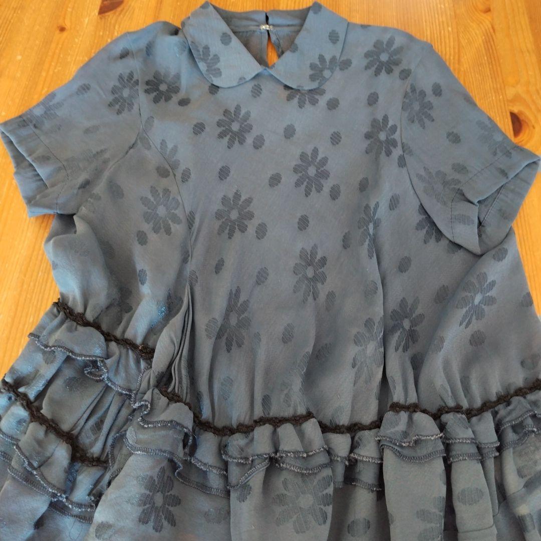 トリココムデギャルソン 丸襟アシンメトリー半袖ブラウスサイズM