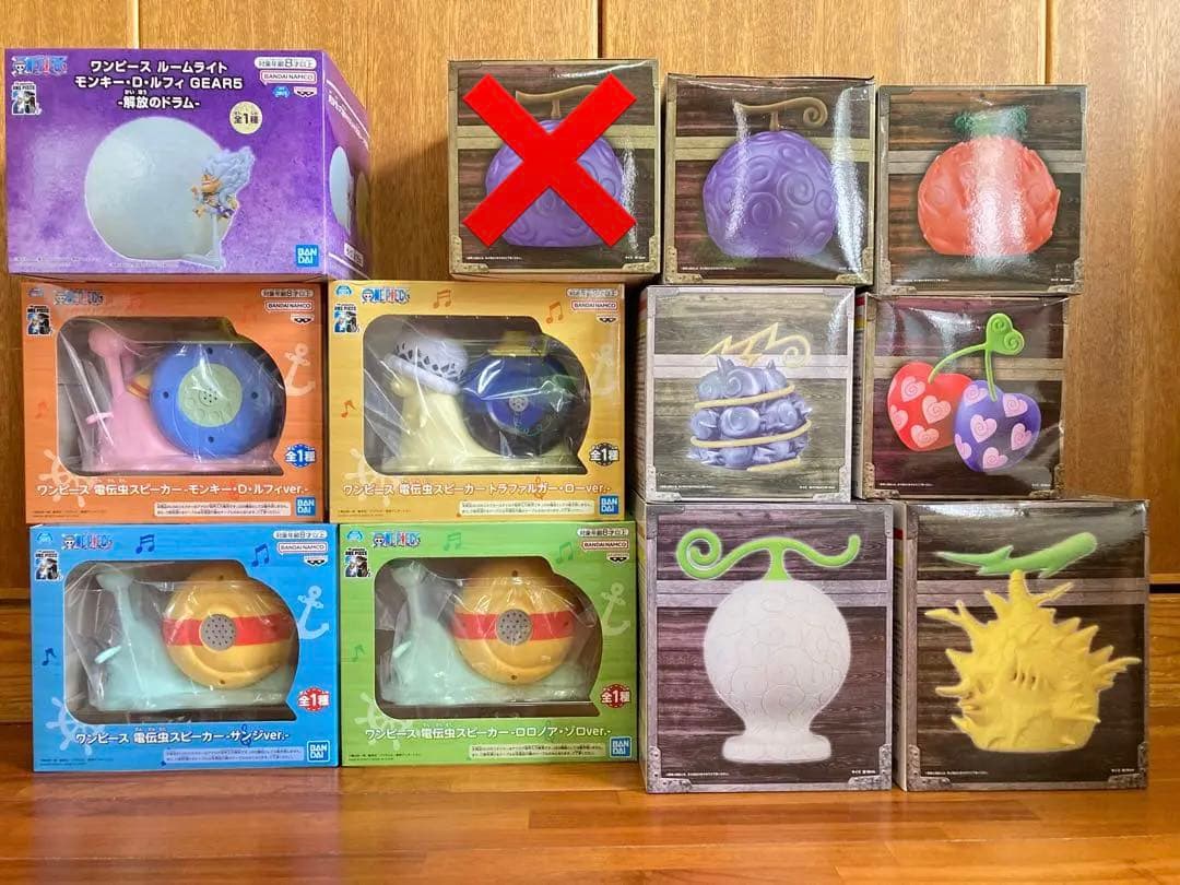 合計１１点【ONE PIECE　電伝虫スピーカー/悪魔の実ルームランプ 楽天市場】SB【ONE PIECE ワンピース 悪魔の実 ルームライト モチモチ