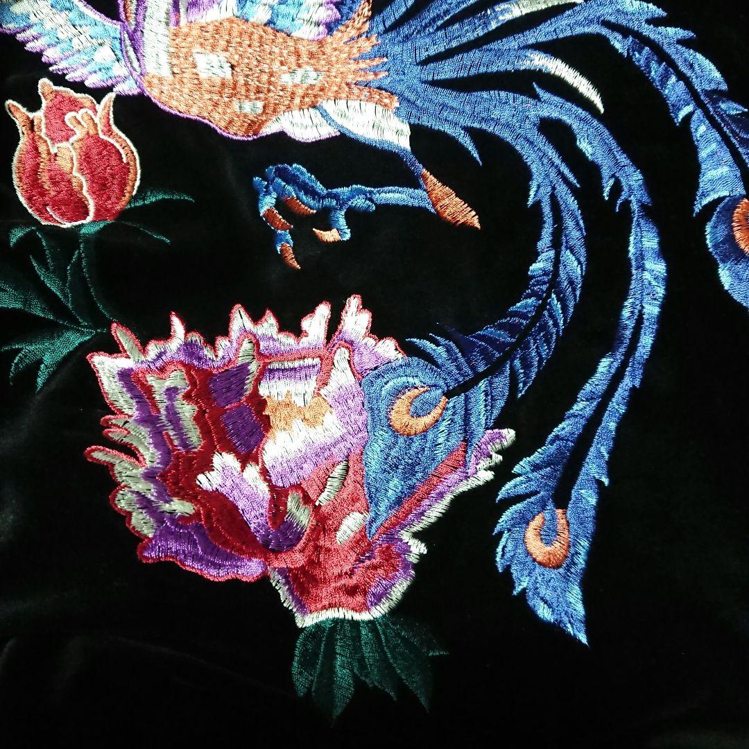 希少/美品】HOSHIHIME 星姫 鳳凰&薔薇オール刺繍中綿ベロアスカジャン