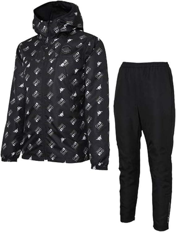カッパ メンズ ウインドジャケット パンツ 上下セット ブラック XO Kappa（カッパ） ウインドブレーカー 上下セット メンズ 裏トリコット