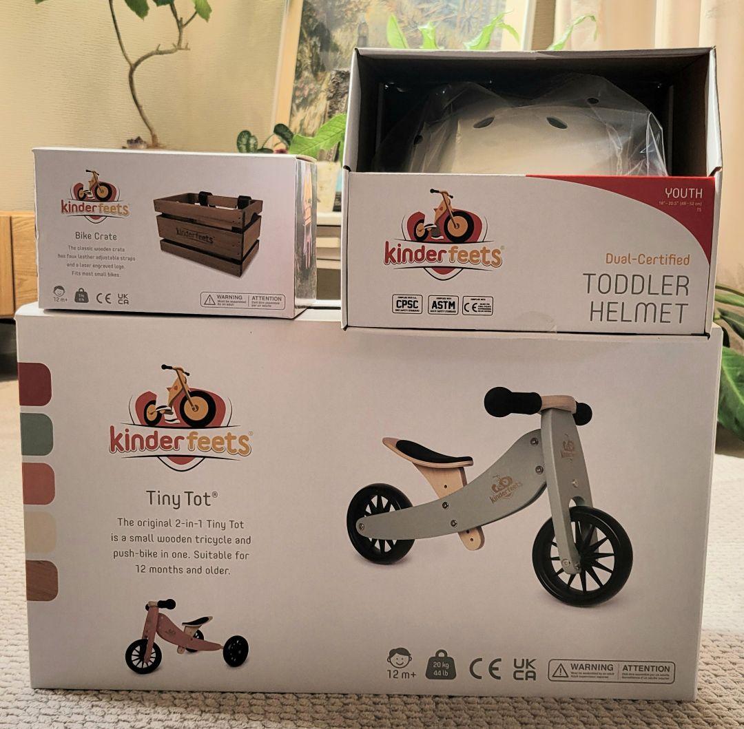 未使用に近い】kinderfeets✨2in1バランスバイク 竹色 3点セット