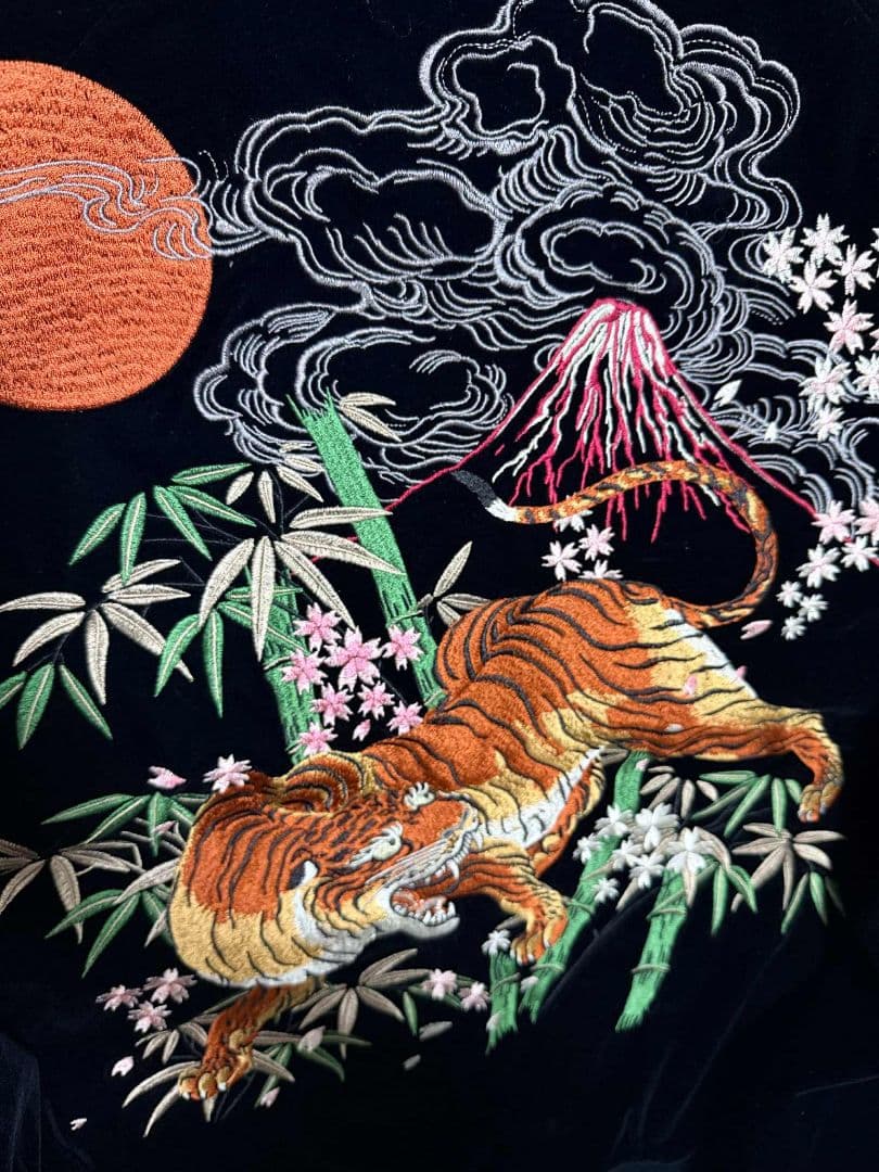 未使用 ONI DENIM 別珍 スカジャン 虎 富士山 虎 限定 美品