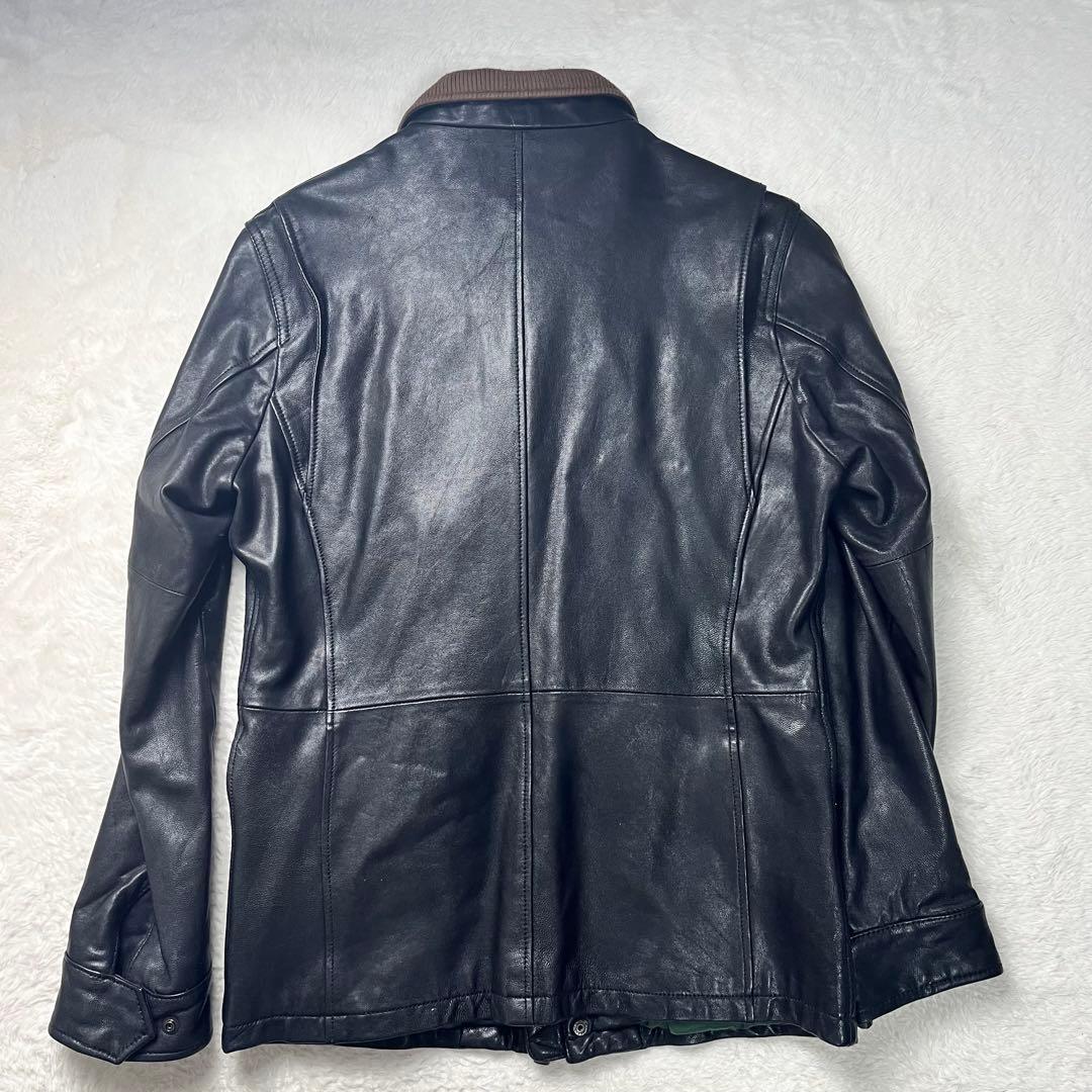 MONSIEUR NICOLE レザージャケット 黒×緑 XL - メルカリ