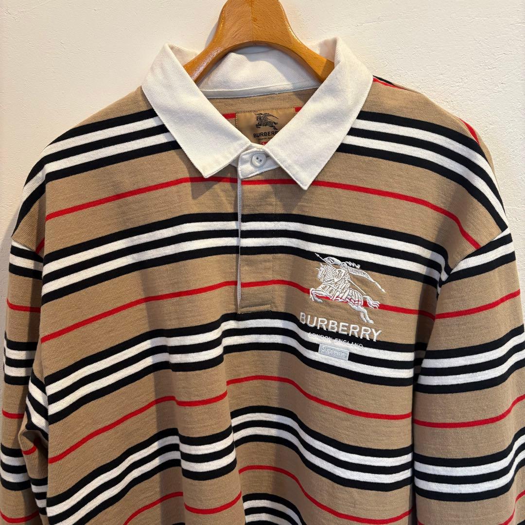 新品タグ付 Supreme×Burberry Rugby 希少なベージュ XL - メルカリ