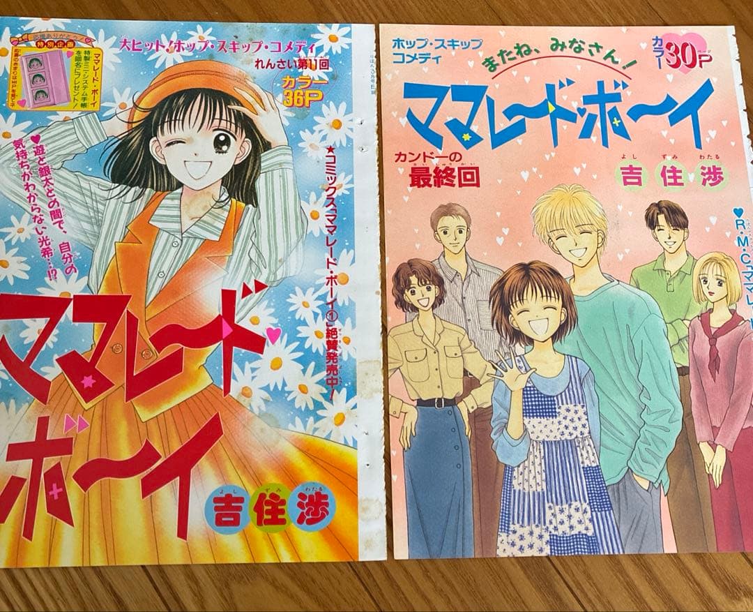 りぼん　付録　ママレードボーイ　吉住渉　扉絵　巻頭カラー　カラーページ　切り抜き