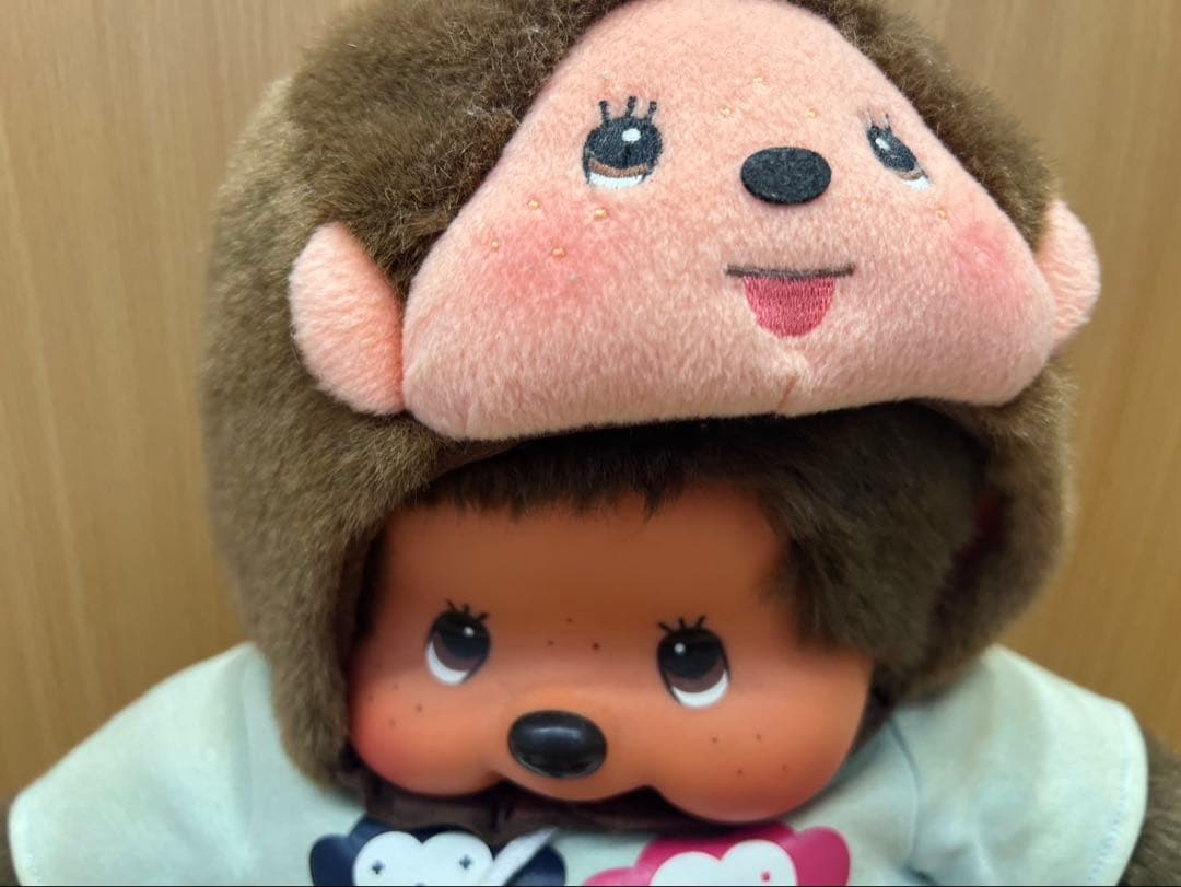 【希少・ビッグサイズ】モンチッチ おサル帽子付きぬいぐるみ Monchhichi