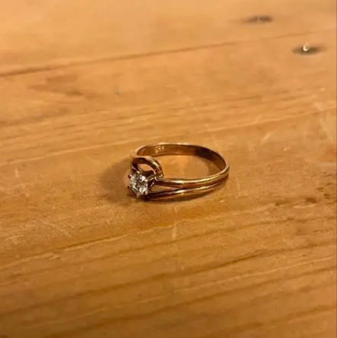 凉*）様 ダイヤリング 585刻印 2.2g 鑑定業者鑑定済み
