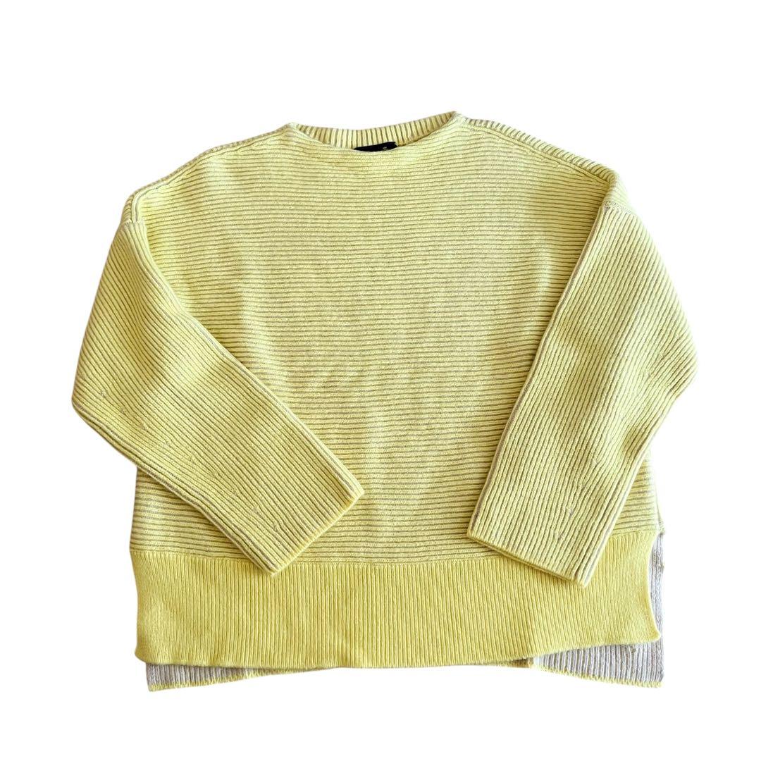 Drawer 9G畦編みクルーネックニット イエロー F - メルカリ
