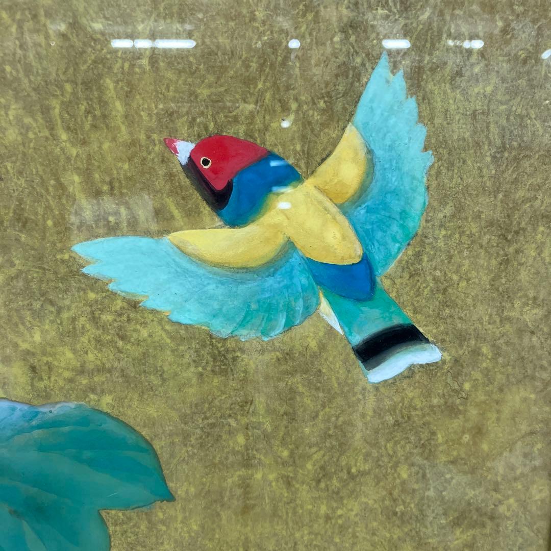 中国美術 胡錦島 花鳥図 水彩画 アート 絵画 額縁 額装 芸術 壁掛け飾り