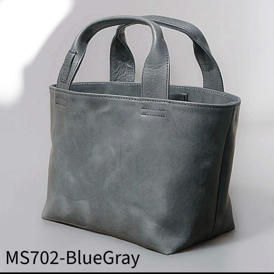 MS702-BlueGray 超軽量ミニトートバッグ 楽天市場】ミニトートバッグ ランチトート 本革 プルアップレザー 男女