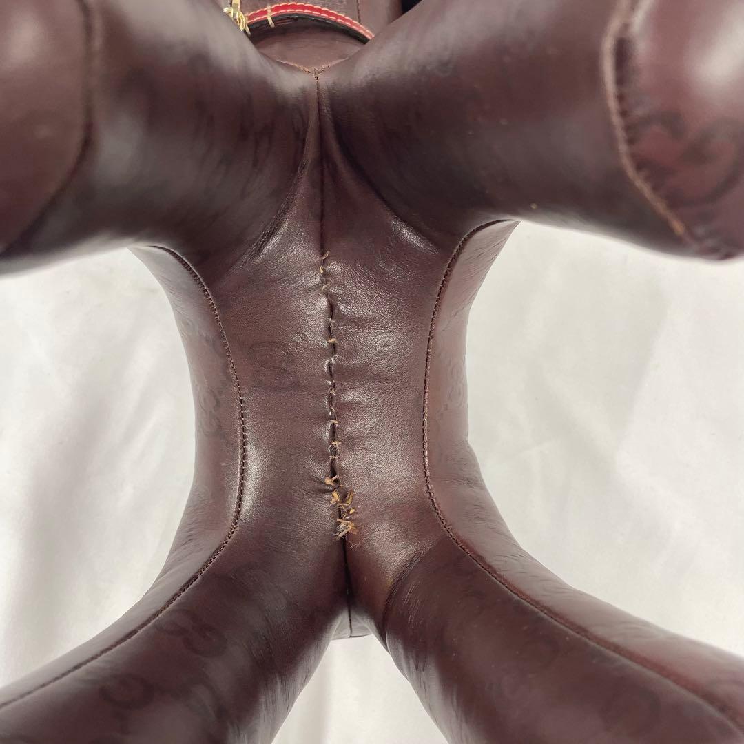 DN-A0580　GUCCI　グッチ　犬　シマ　ぬいぐるみ　ブラウン