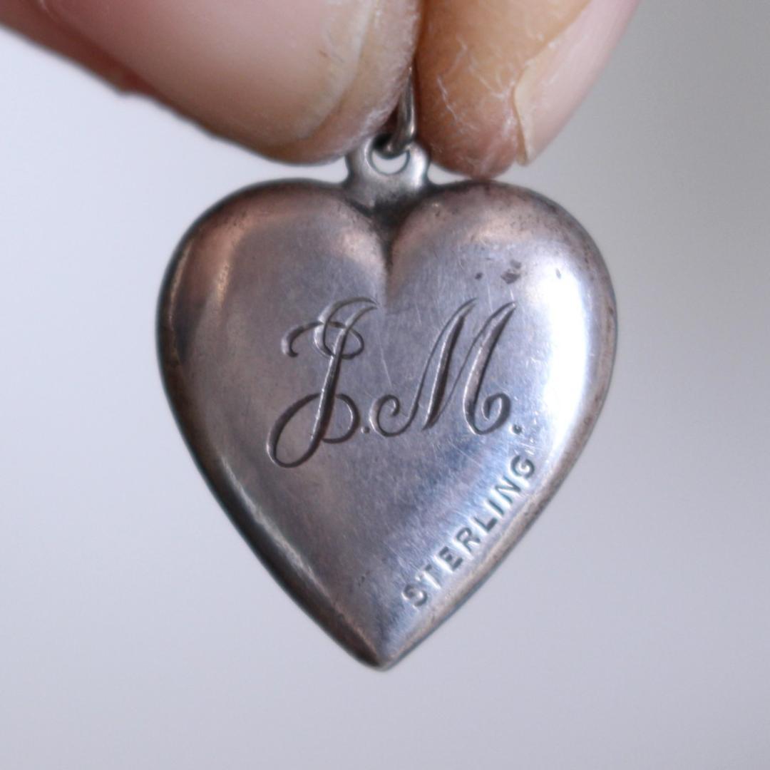 40s スウィートハートジュエリー WW2 シルバー 古着 勿忘草 渦巻 波