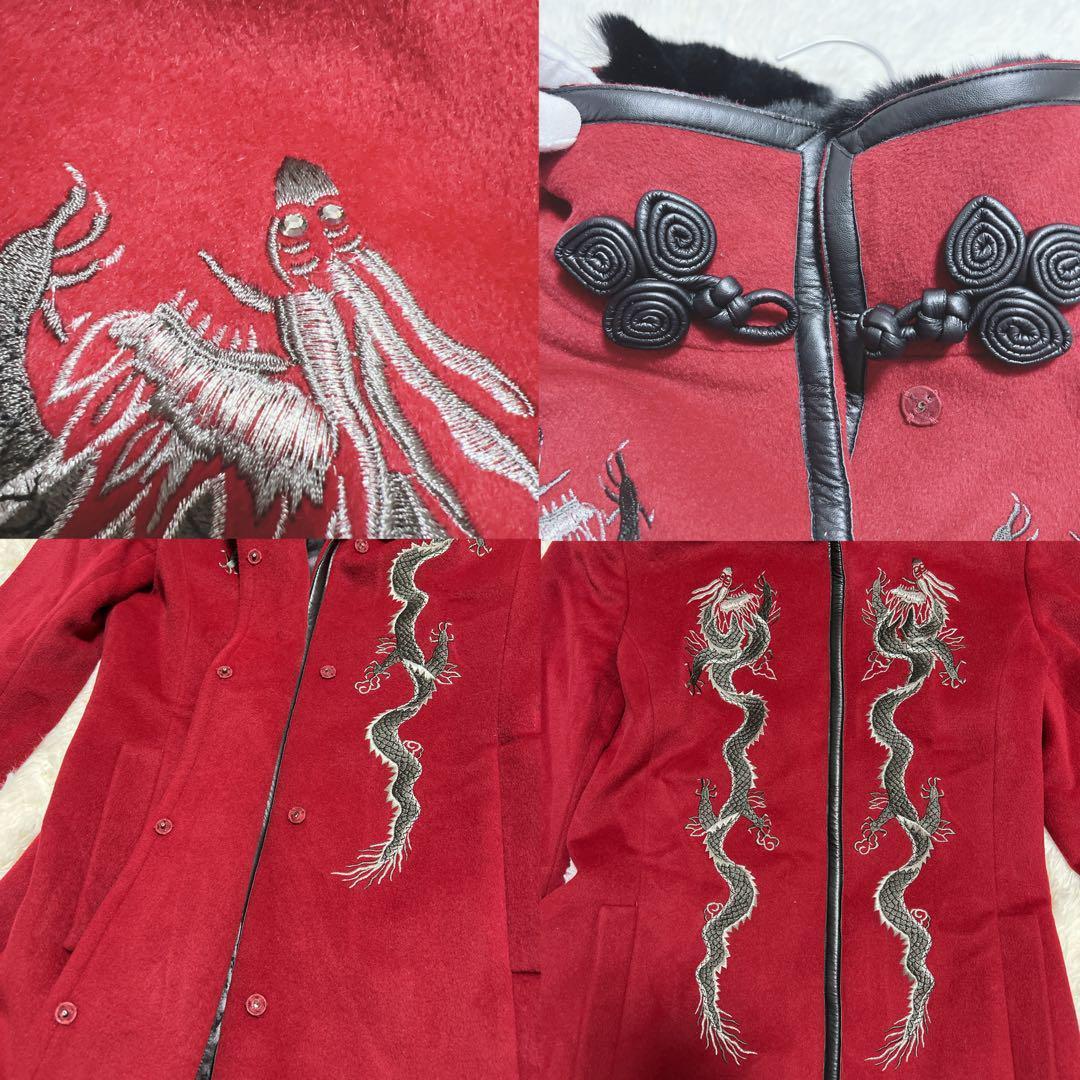 ヴィヴィアンタム コート 龍 ドラゴン 刺繍 赤 2 チャイナ 中国