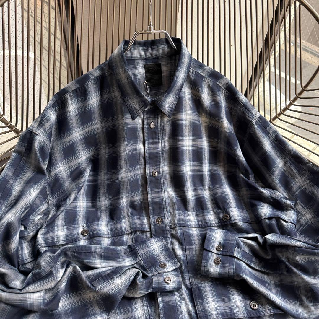 【雰囲気抜群、テック系】ダイワ長袖シャツ古着マルチポケット田中シェン有原みゆ紀