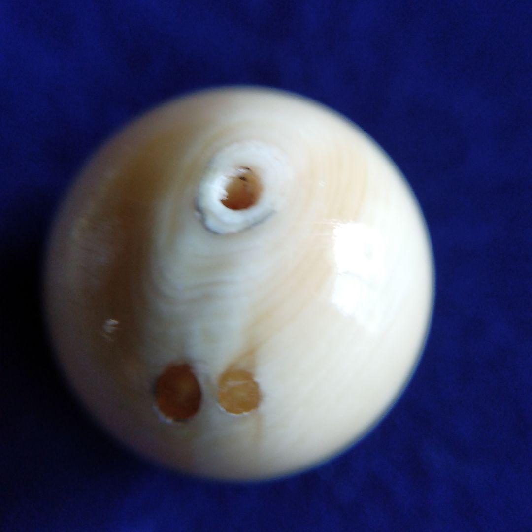 鯨歯　マッコウクジラ　牙玉　ルース　約19.5㎜　片穴