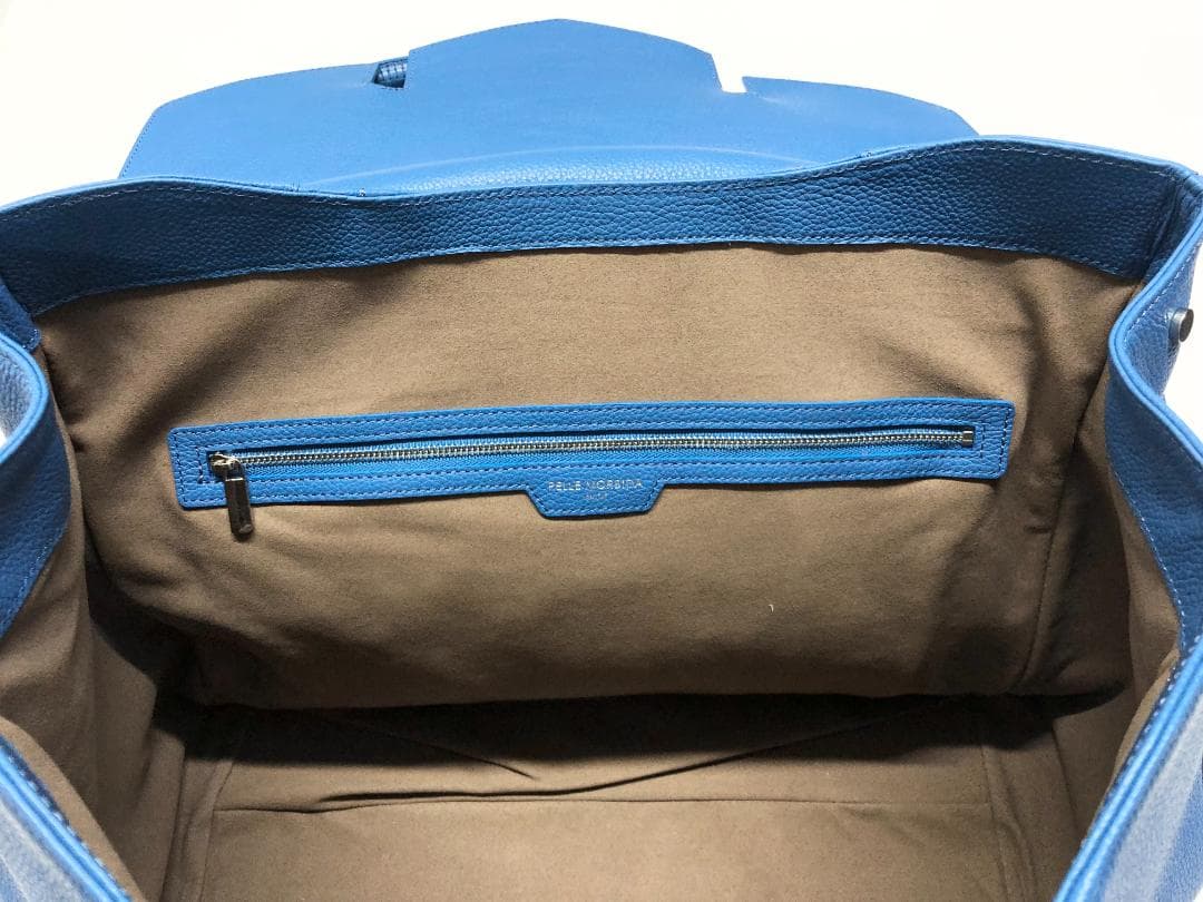 ○☆新品未使用 PELLE MORBIDA フラップボストンバッグ サックス