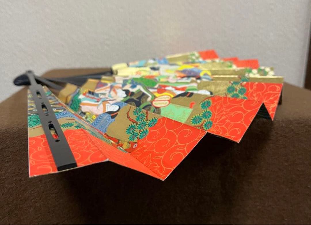 十松屋福井扇舗 鬘扇 朱妻花戦花車 本鬘扇 扇子 能扇 能 狂言 仕舞