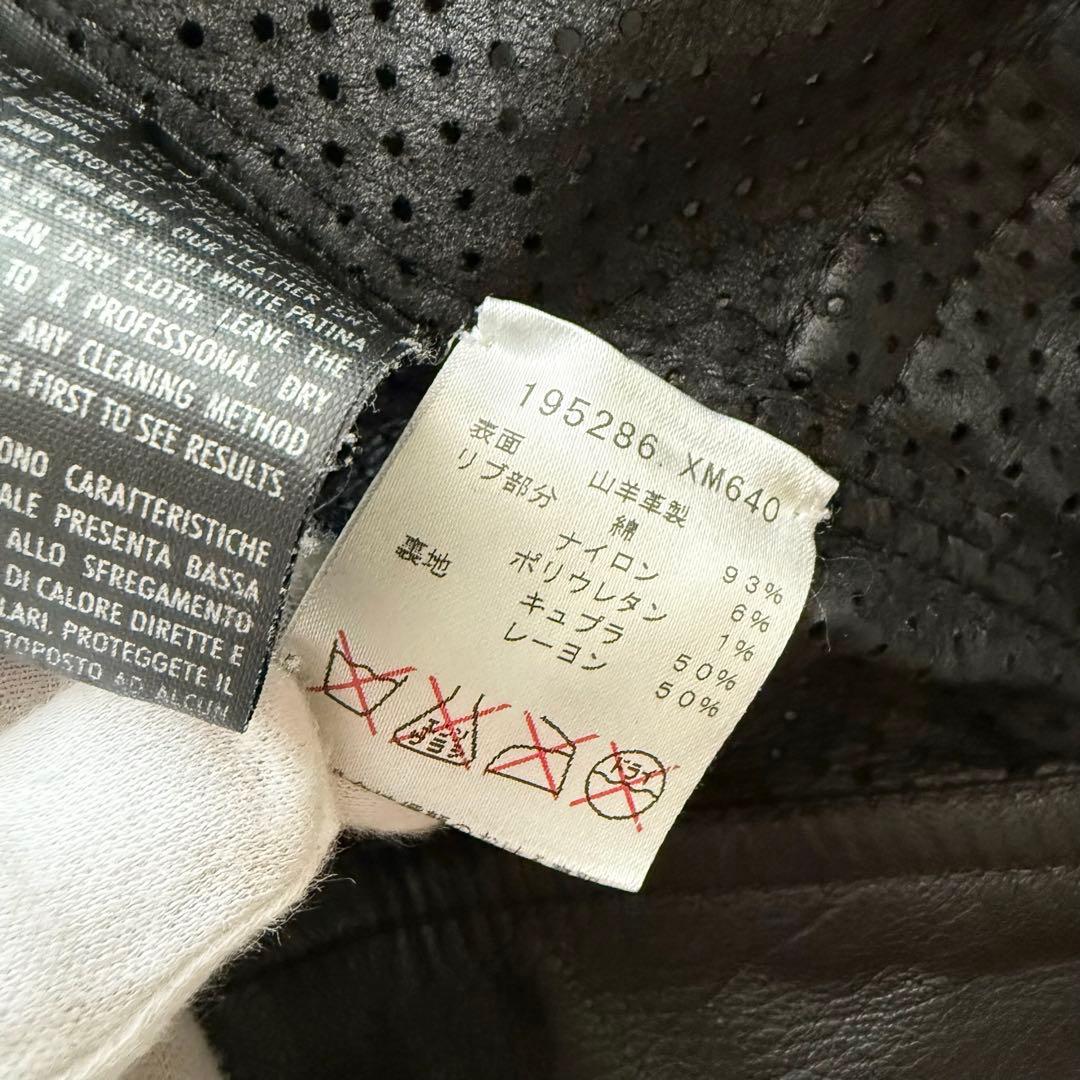 グッチ】トムフォード期 レザージャケット 黒 48 パンチングレザー