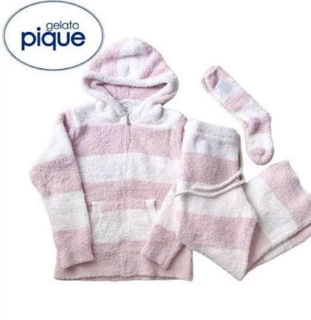 ジェラートピケ 2024福袋 もこもこ上下パジャマ もこもこソックス 3点