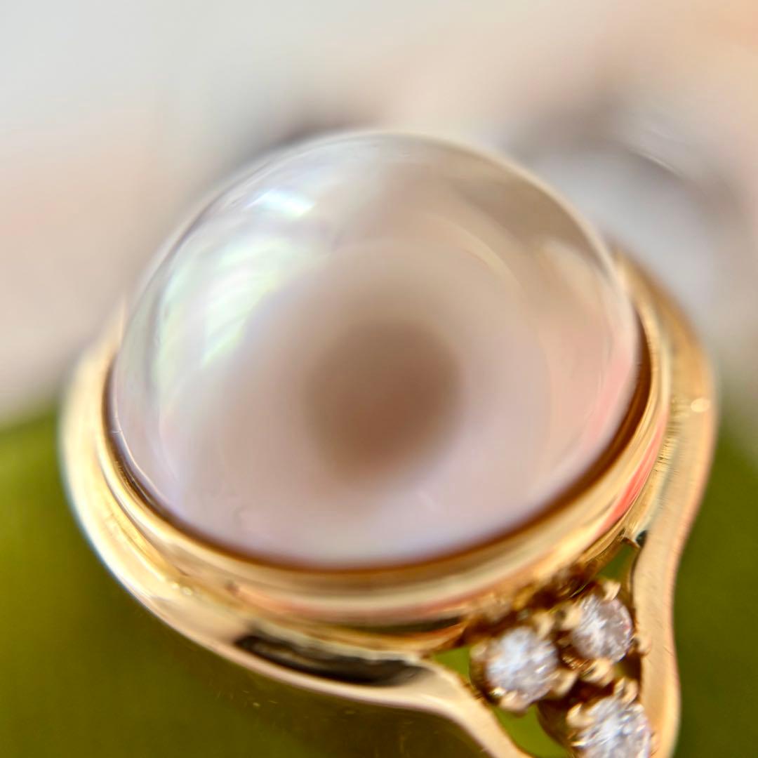 TASAKI マベ真珠 14.4mm ダイヤモンド 0.11ct リング K18 - メルカリ