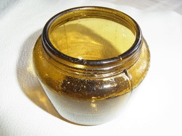 ◆希少 美品 大正1920年代◆資生堂 初期 茶色吹きガラスクリーム瓶 Yahoo!オークション -「資生堂 瓶」(アンティーク、コレクション) の