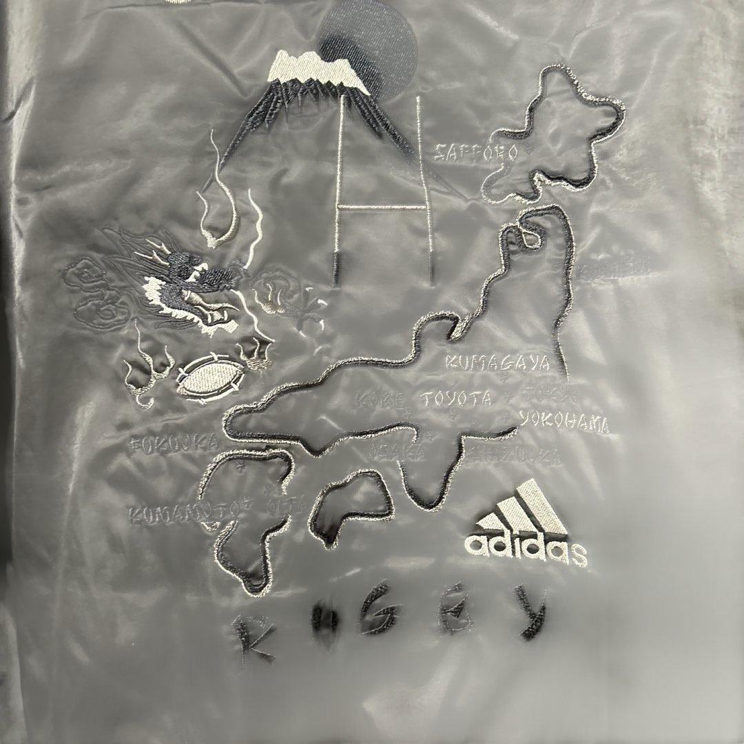 希少サイズ、日本和柄刺繍】adidasオールブラックス スカジャン 限定