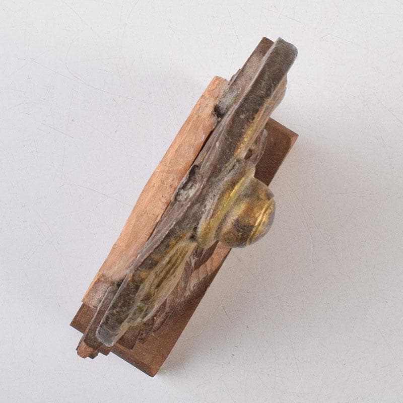 仏教美術 古銅鍍金 絡子環 円環 置物 縁起物 唐木台座付 C R9219