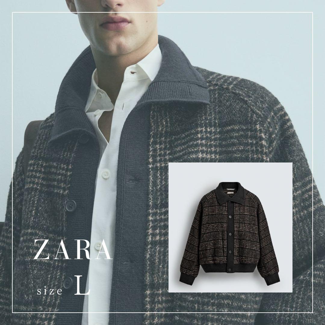 ZARA リブ襟切り替えジャケット メンズ L 新品